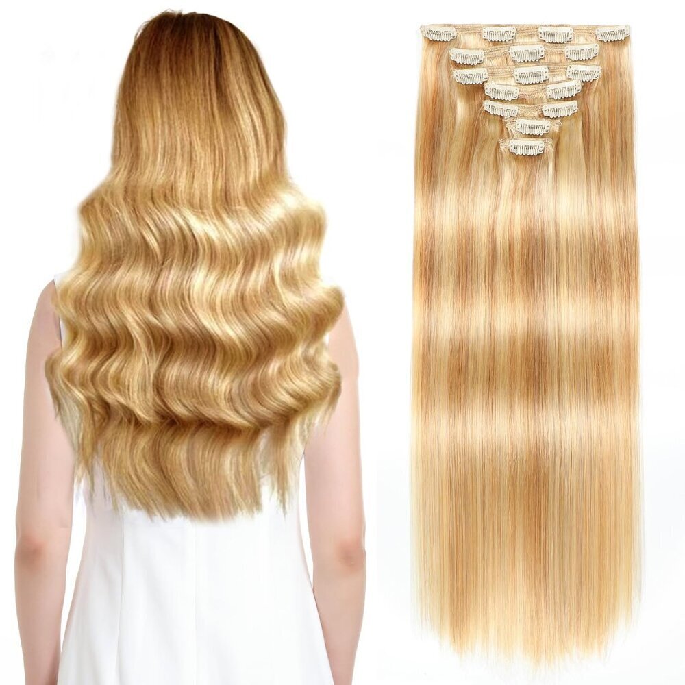 15PCS Clip in Hair Extensions Human Hair 20 Inch Blonde Brazilian Remy